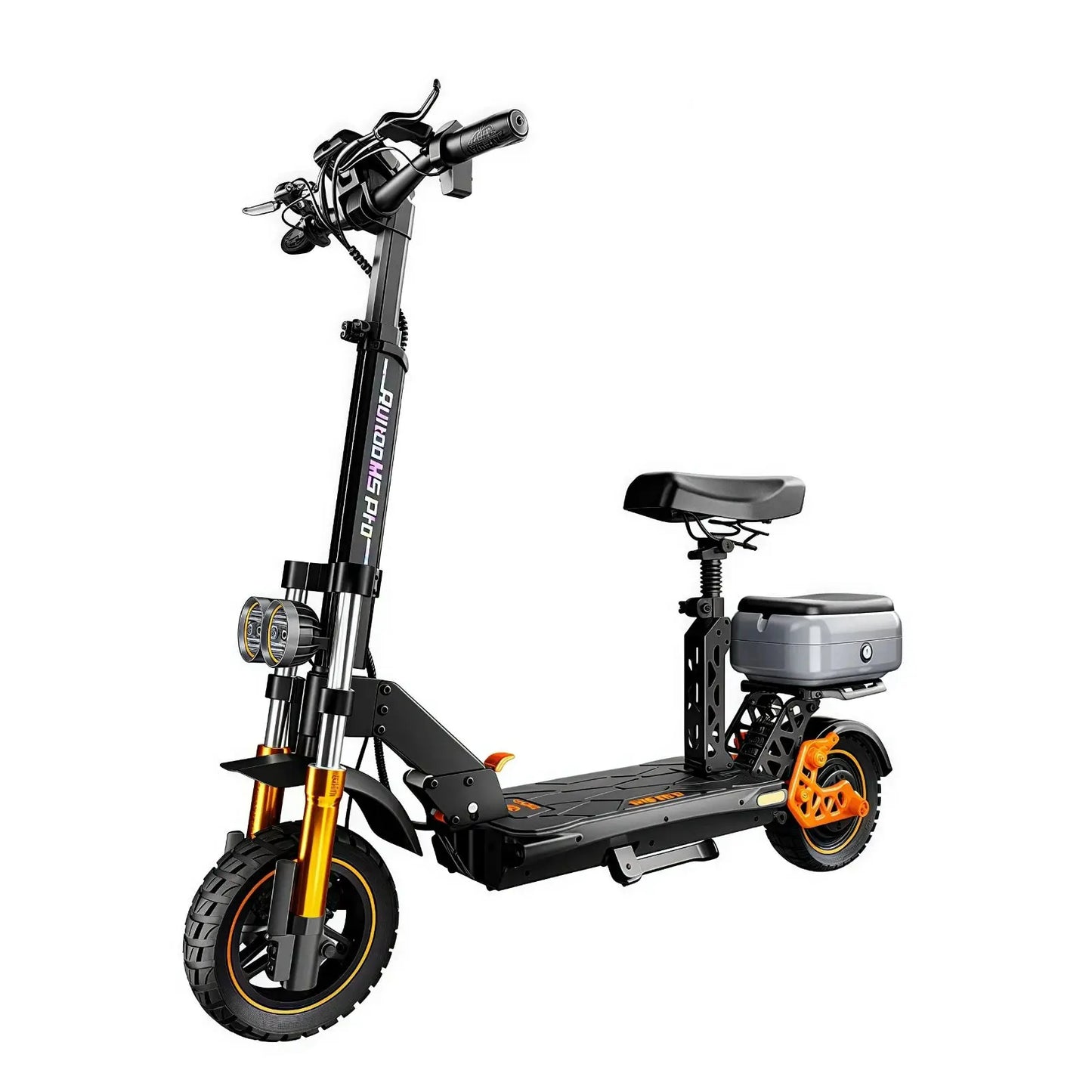 Electric Scooter with Seat for Adults, 1600W Motor, 48V 20.8Ah Battery, Up to 50 Miles Range, Foldable E Scooter with Storage Box, Off-Road Tires by Beastly Survival Outlet