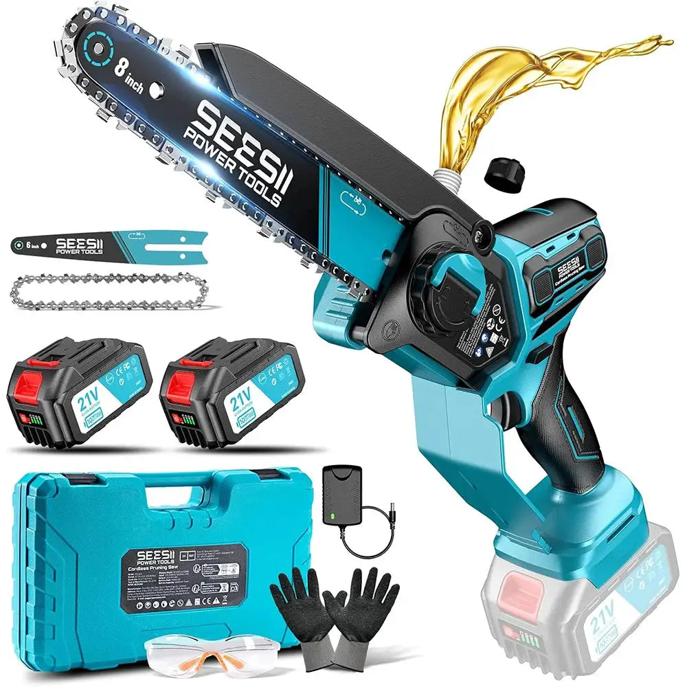 Seesii 1000W 6&8''Brushless Electric Chainsaw Cordless Electric Saw Woodworking Garden Pruning Tools For Makita 18V Battery Pin by Beastly Survival Outlet