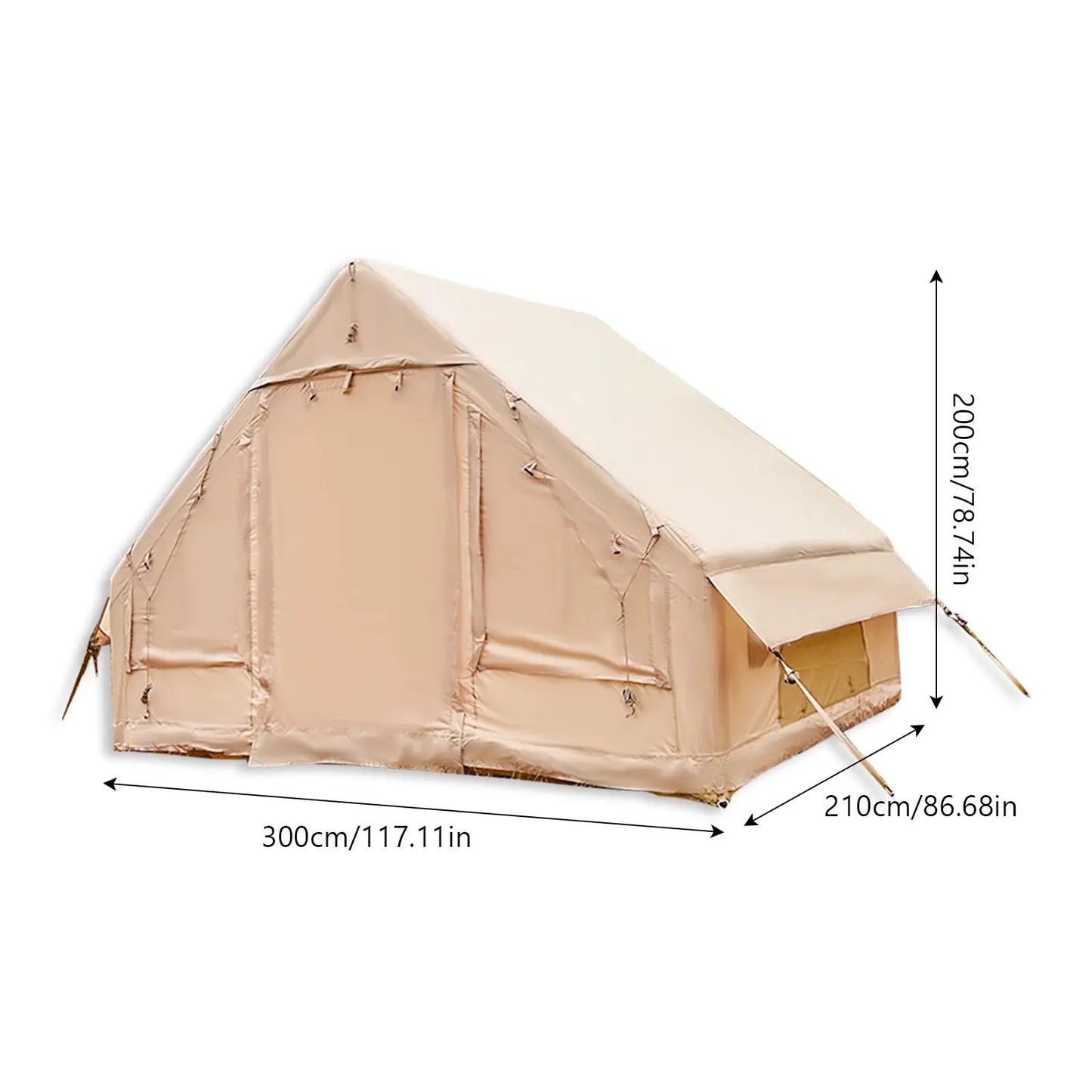 4-8 Person Inflatable Camping Tent - Quick-Setup Air Frame, 4-Season Waterproof Shelter with Stove Jack & Portable Design. by Beastly Survival Outlet