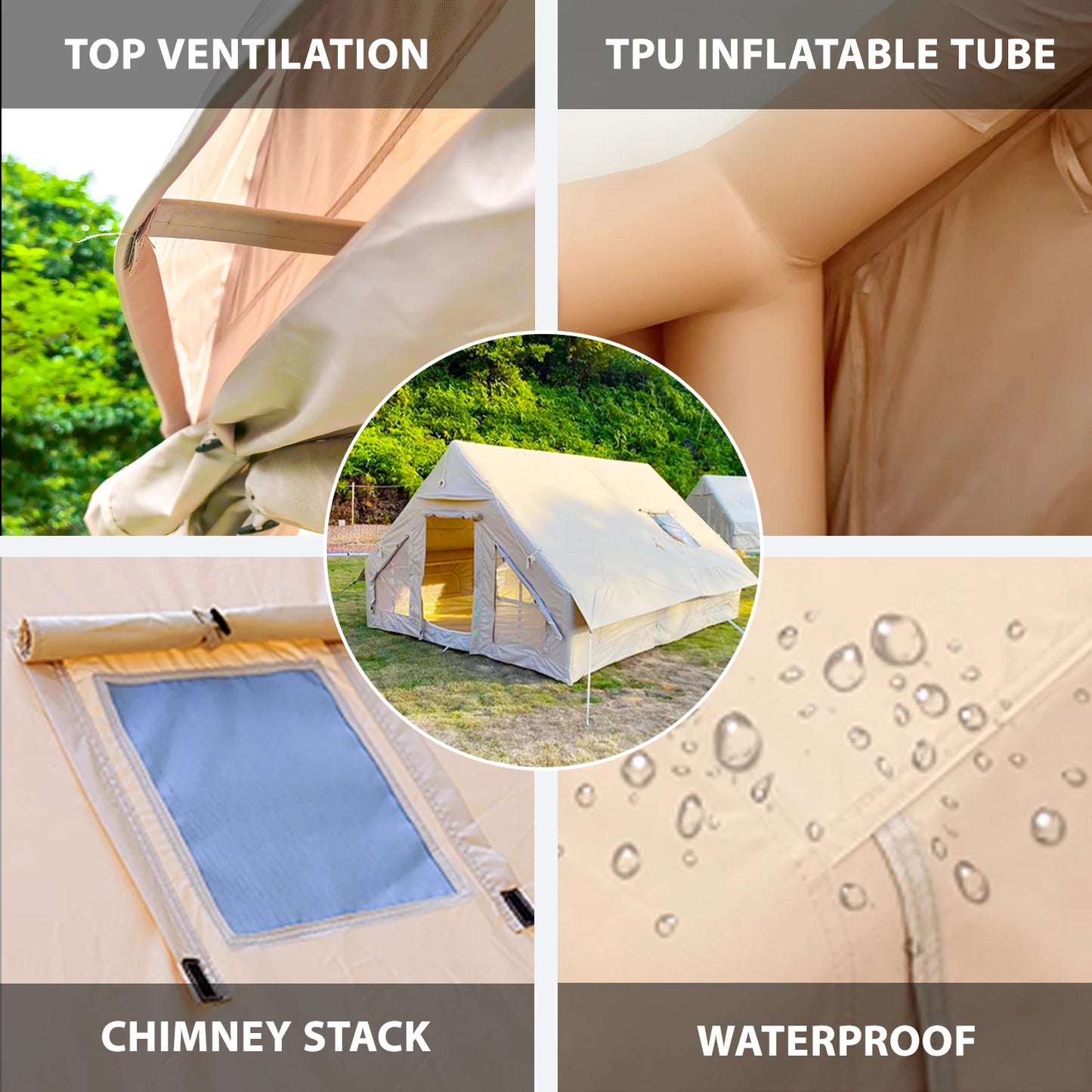 Large Inflatable Camping Tent with Easy Setup Hand Pump