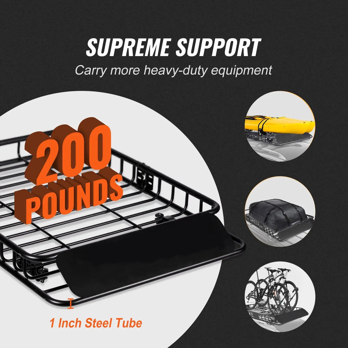 SucceBuy Roof Rack Cargo Basket 46"x36"x4.5" / 51"x36"x5" Rooftop Cargo Carrier Heavy-Duty 200LBS Capacity for SUV Truck Vehicle by Beastly Survival Outlet