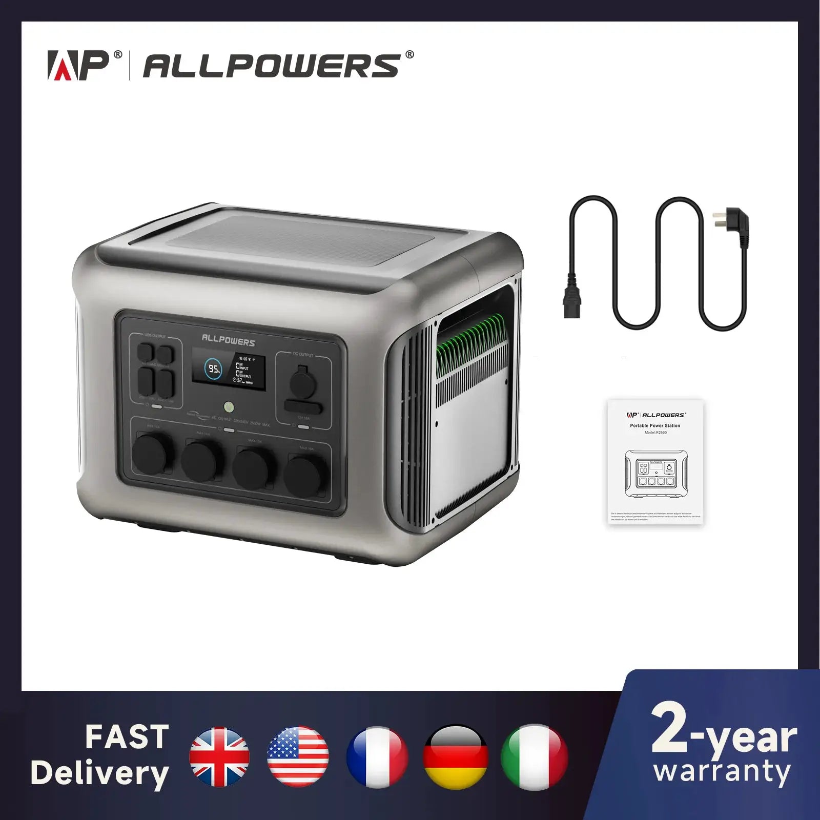 ALLPOWERS R2500 Portable Station 2016Wh LiFePO4 Battery Pack by Beastly Survival Outlet