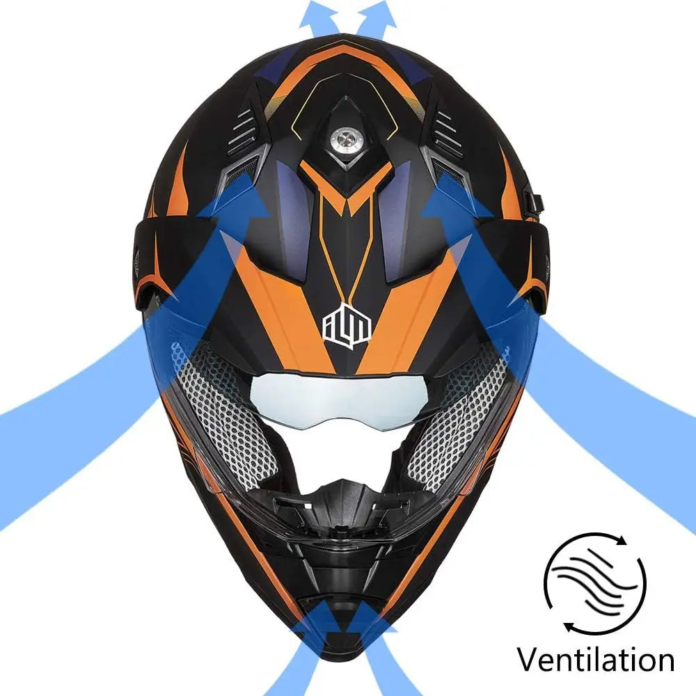 Dual Sport Motorcycle Helmet Full Face Visor DOT 606V