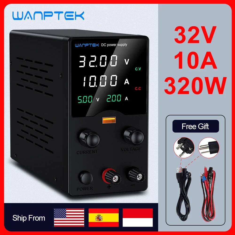 Wanptek Adjustable DC Power Supply 30V 10A Lab Bench ProUnit by Beastly Survival Outlet