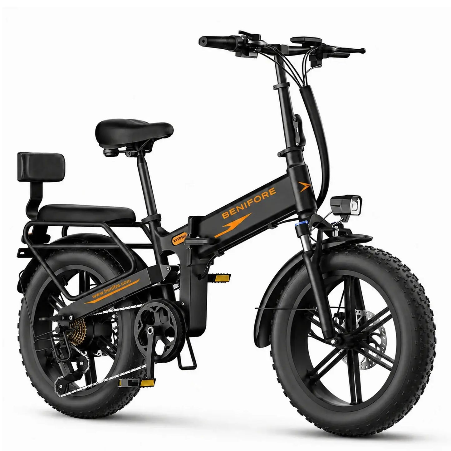 Benifore X1T PRO Fold E Bike 1500W Peak Motor 48V20Ah Battery Fat Tire Electric Bike Full Suspension 65 Miles Range 400 lbs Payload by Beastly Survival Outlet