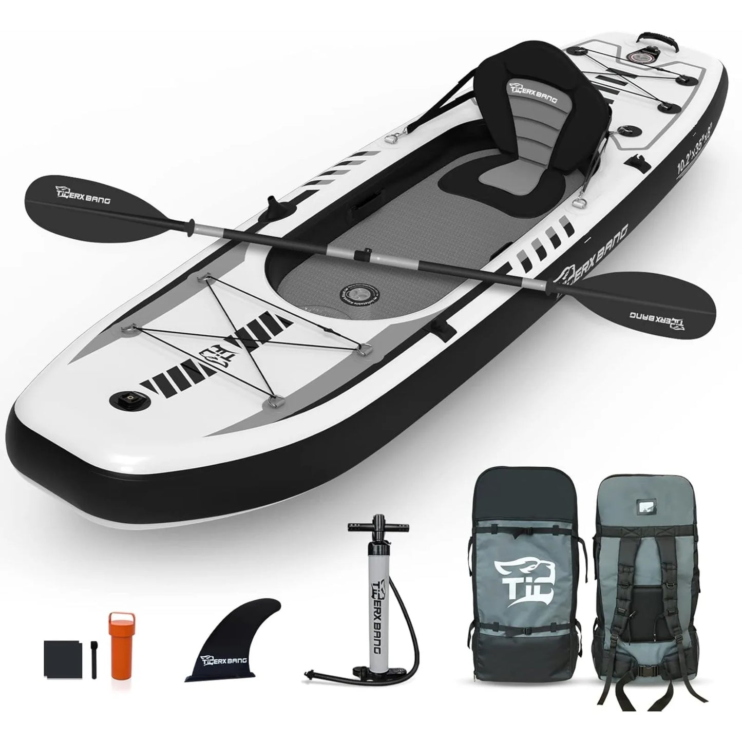 Tigerxbang Inflatable Kayak Set Removable Seat And Pump