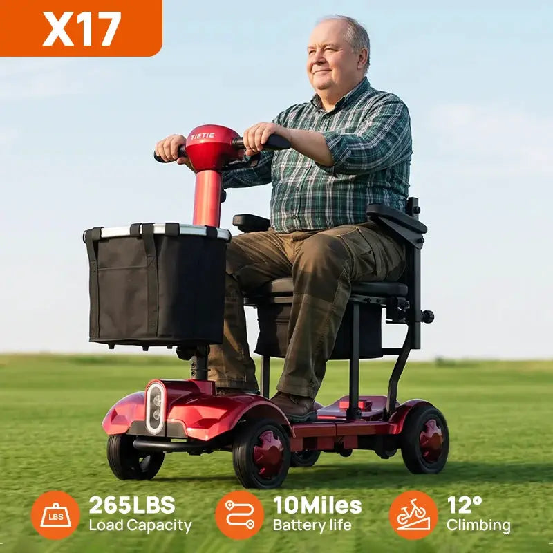 Folding Mobility Scooter for Seniors, 270W 4‑Wheel Electric Mobility Scooter, 10 Miles Range, Portable Travel Wheelchair Scooter for Adults Elderly by Beastly Survival Outlet Folding Mobility Scooter for Seniors, 270W 4‑Wheel Electric Mobility Scooter, 10 Miles Range, Portable Travel Wheelchair Scooter for Adults Elderly Beastly Survival Outlet
