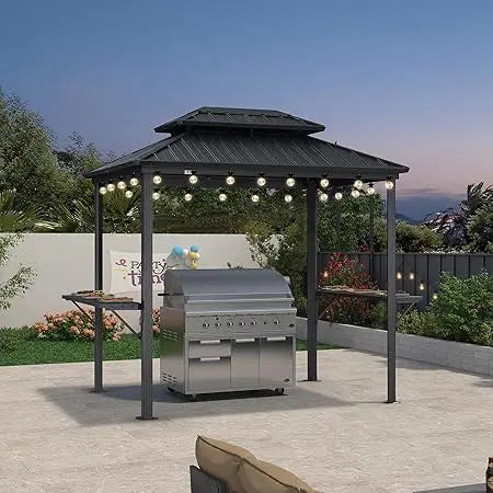 Six By Eight Foot Hardtop Grill Gazebo For Patio Shelter Pro