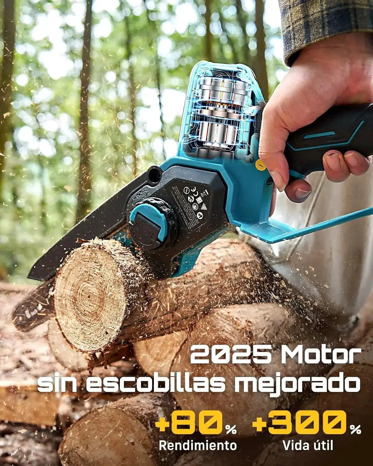 Seesii 1000W 6&8''Brushless Electric Chainsaw Cordless Electric Saw Woodworking Garden Pruning Tools For Makita 18V Battery Pin by Beastly Survival Outlet