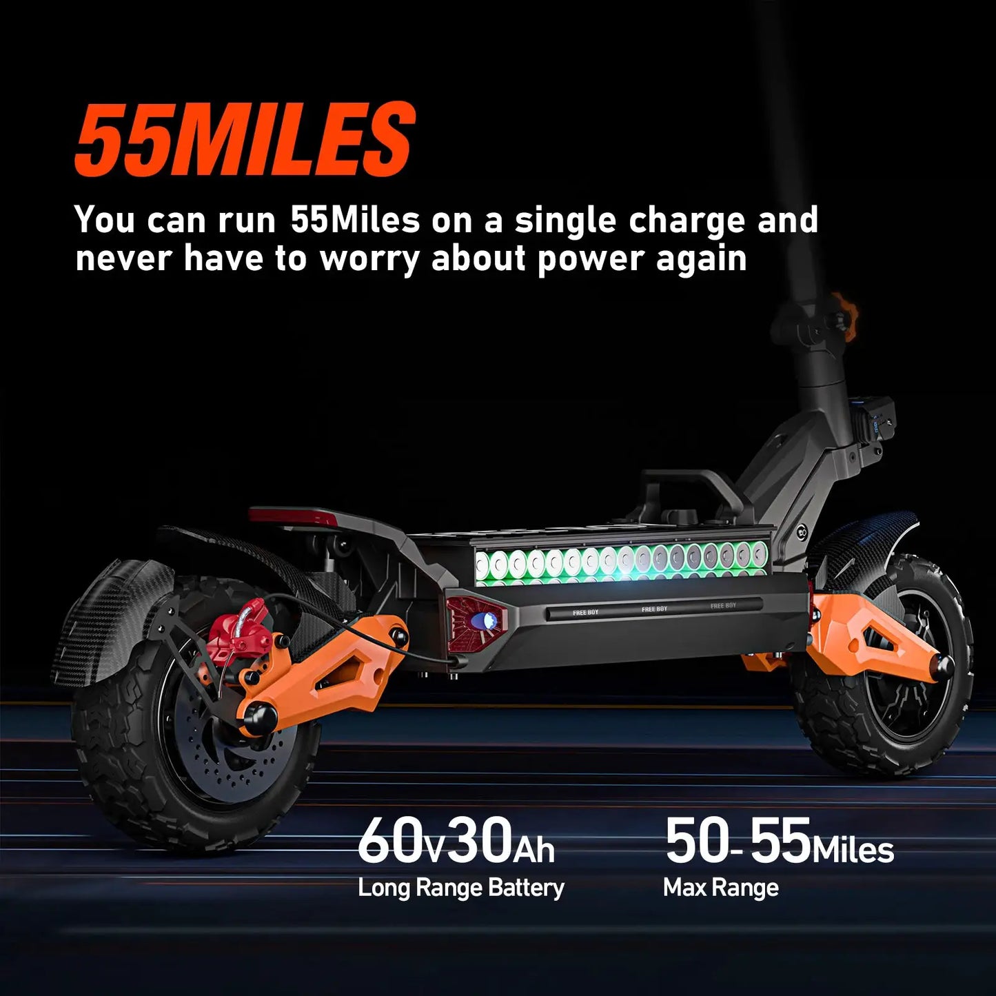 6000W Fast Electric Scooter for Adult,Daul Motor 50mph,60V 30Ah,11'' Off Road Tires,55miles Range,Sport Folding eScooter by Beastly Survival Outlet