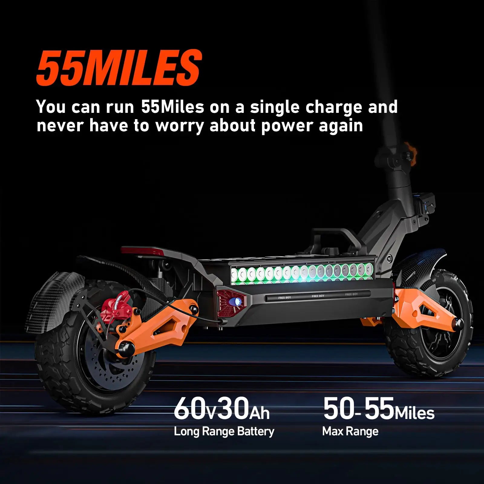 6000W Fast Electric Scooter for Adult,Daul Motor 50mph,60V 30Ah,11'' Off Road Tires,55miles Range,Sport Folding eScooter by Beastly Survival Outlet