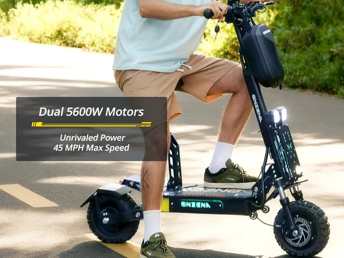 ONECNA GT7 5600W Dual Motor Foldable Electric Scooter, with a Maximum Speed of 45 Miles per Hour, 10 inch Off-Road Tires, Sports Commuting Foldable Electric Scooter, Range of 55 Miles, All Terrain Off-Road, with APP Control a by Beastly Survival Outlet