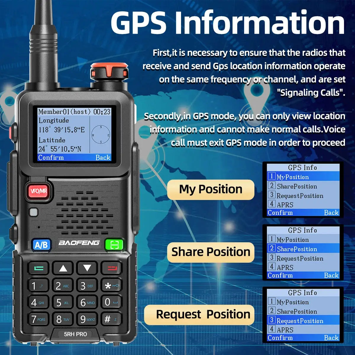 Baofeng UV5RH Pro GPS Walkie Talkies Long Range BandPro NOAA by Beastly Survival Outlet