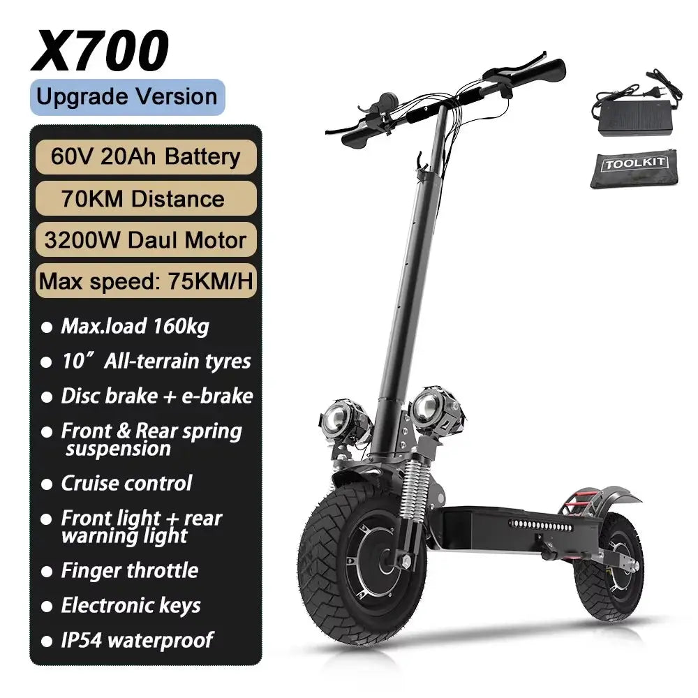 3200W Fold Dual Motor Electric Scooter for Adults 70Km Range by Beastly Survival Outlet