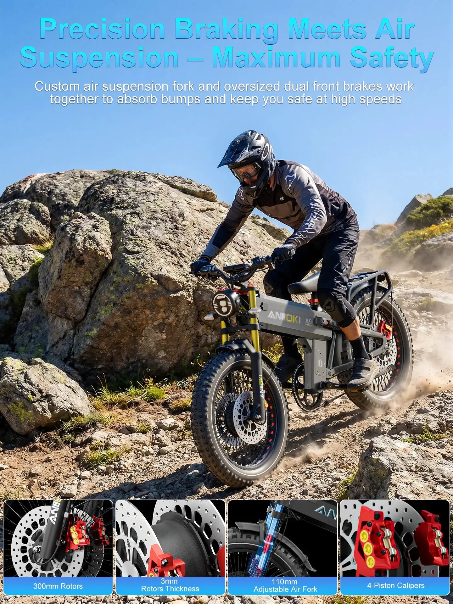 ANIIOKI ebike 6000W 60V Dual Motors electric bike aniioki a9 pro max electric bike adults 45mph aniioki ebike Suspension AirFork by Beastly Survival Outlet