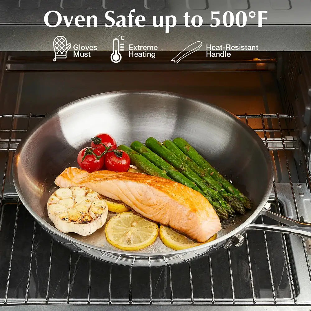 Tri-Ply Stainless Steel Cookware Set 10 Piece, Professional 18/10 Stianless Steel Pots and Pans Set, Oven & Induction Safe by Beastly Survival Outlet