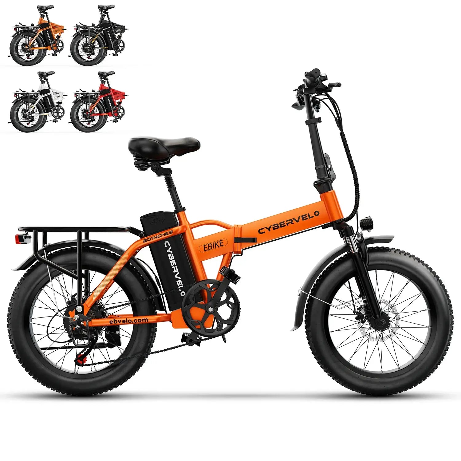 Cybervelo 1000W Peak High-speed Brushless Folding 20 Inch Fat Tire Electric Bike for Adults 48V 20.8Ah/50Ah Removable Battery 80 Miles Range Commuter E-Bicycle EK4 by Beastly Survival Outlet