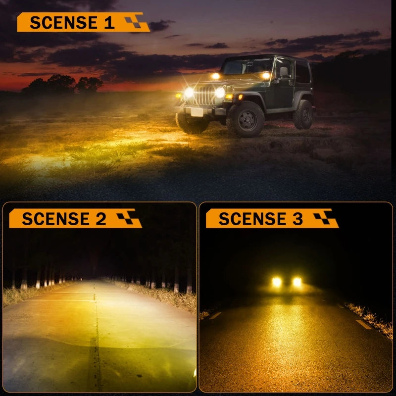 4 Inch 90W Round LED Work Light With White Amber Fog Lamp