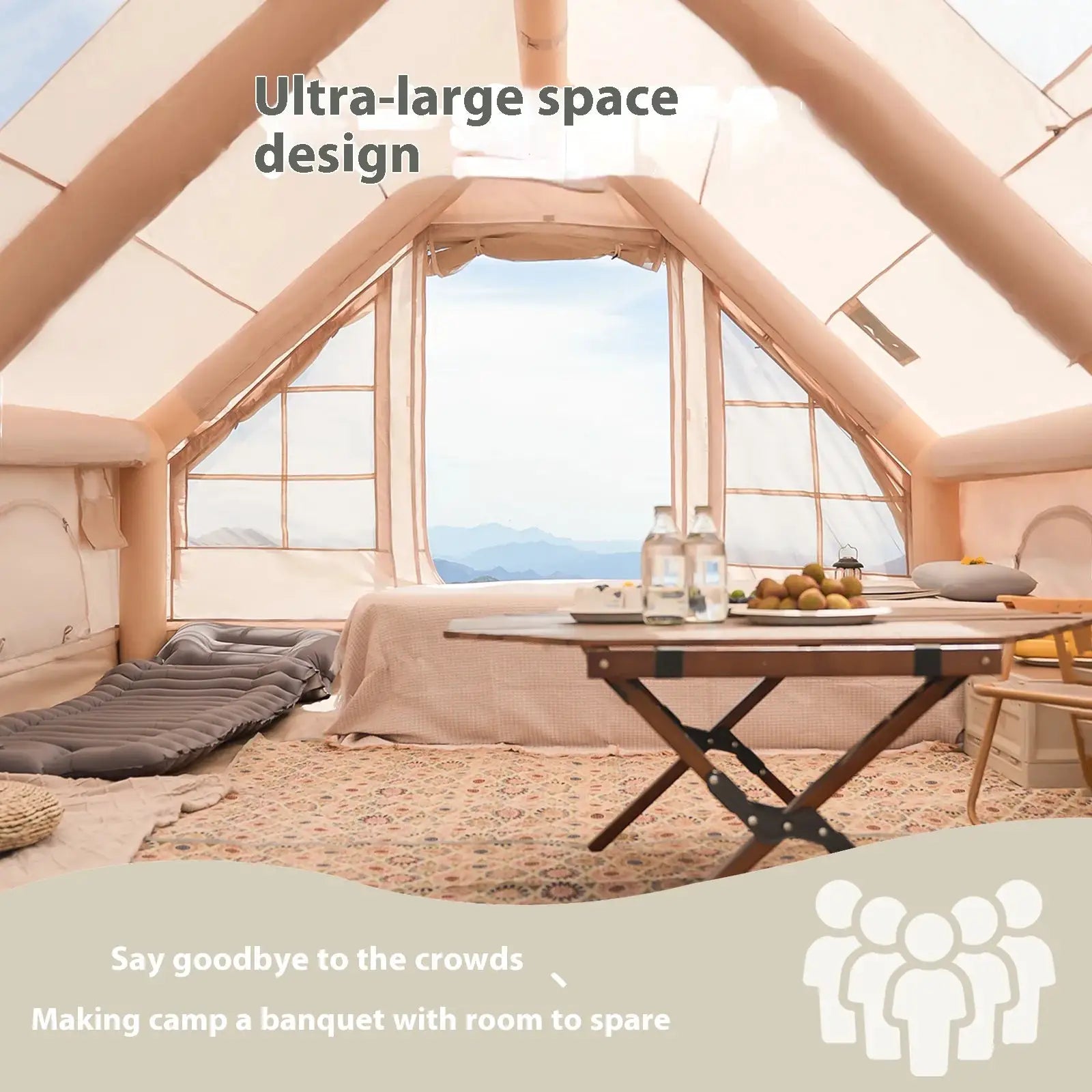 Inflatable Tents For Adult Camping, Luxury Camping Tents, Inflatable Tents With Stove Plug, 4/6/8 Person Family Camping Inflatab by Beastly Survival Outlet