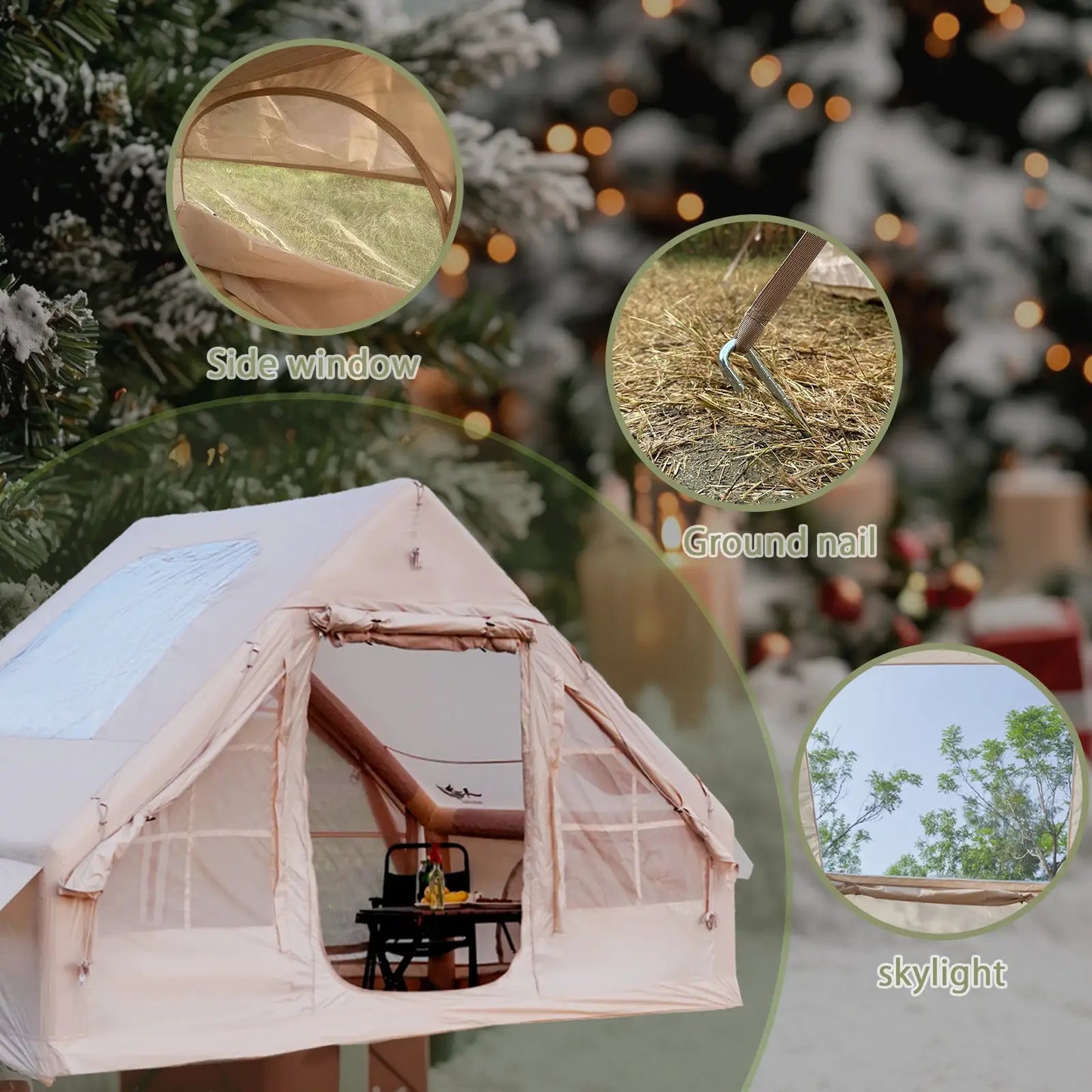 4-8 Person Inflatable Camping Tent - Quick-Setup Air Frame, 4-Season Waterproof Shelter with Stove Jack & Portable Design. by Beastly Survival Outlet
