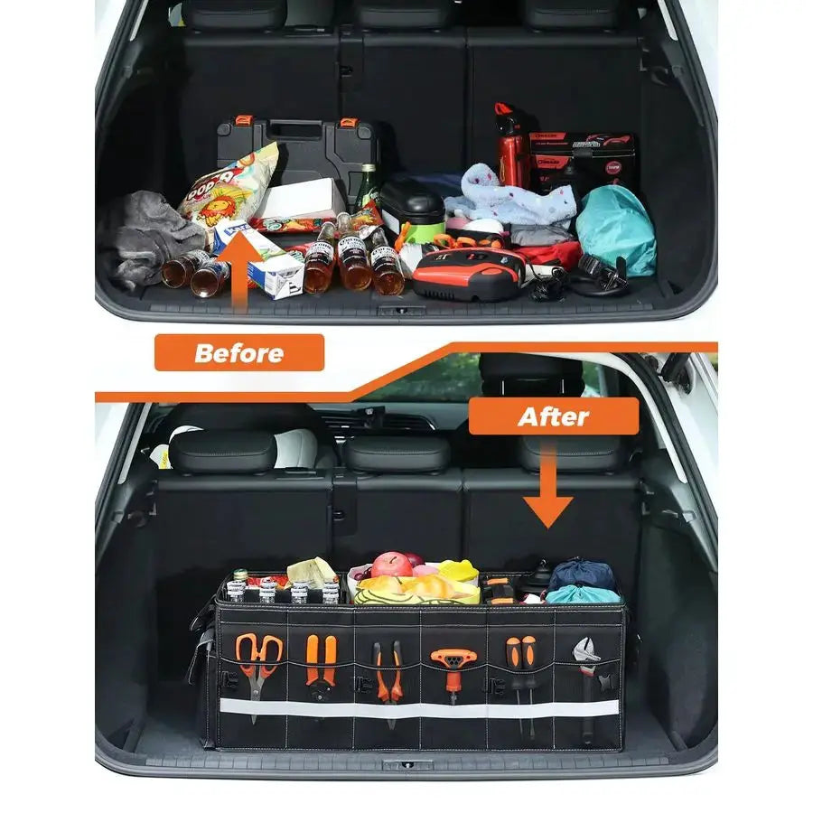 Car Trunk Organizer SUV 75L Collapsible Quad Compartment Pro by Beastly Survival Outlet