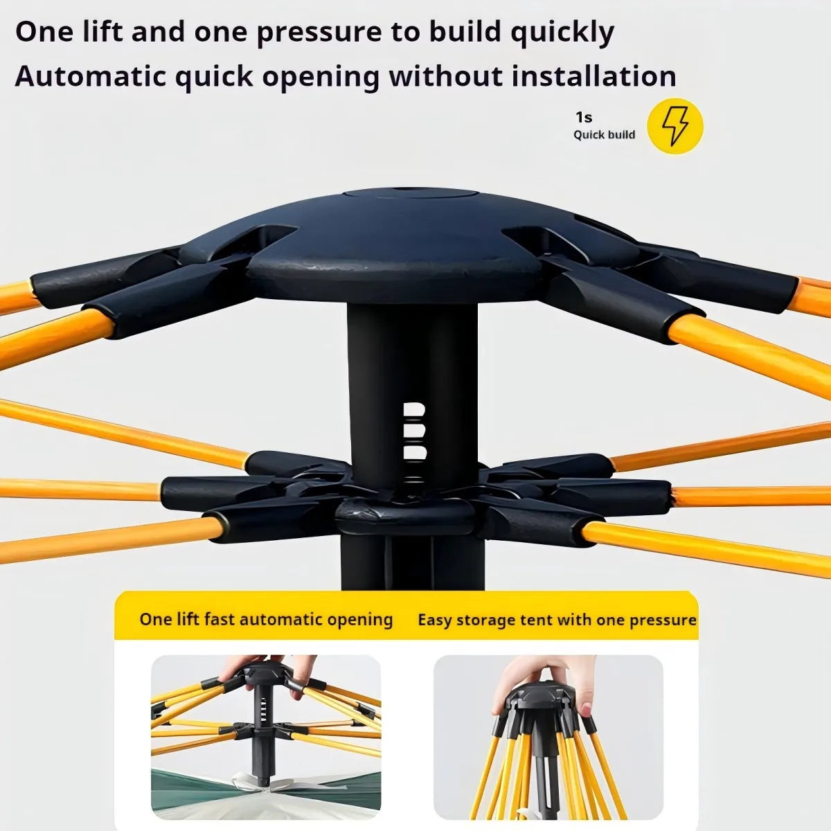 Outdoor Sunshade Camping Tent with Two Doors and Windows