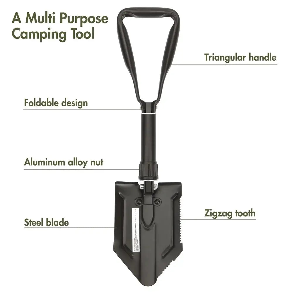 Folding Shovel Serrated Edge Heavy Duty Camping Tools Ultra by Beastly Survival Outlet