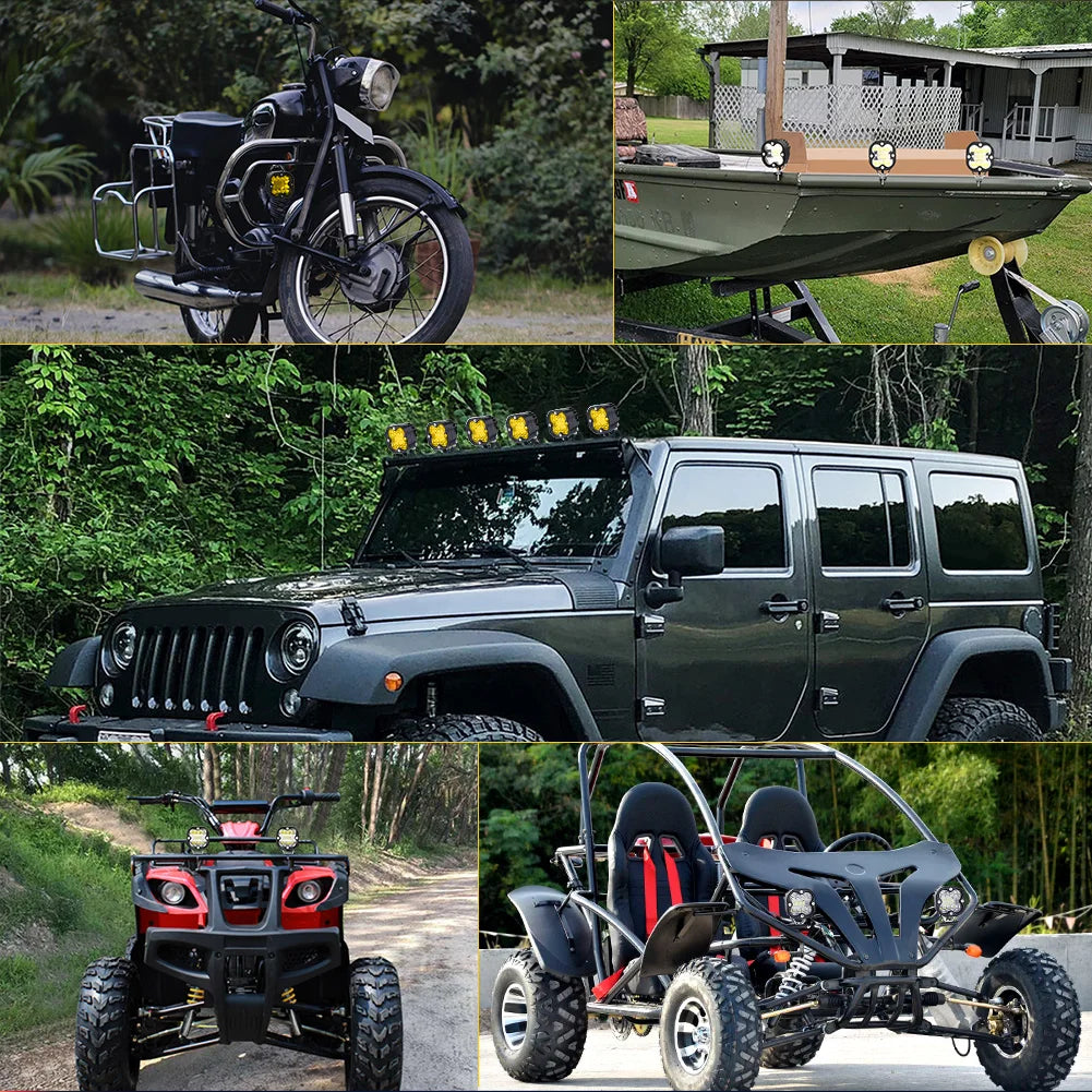 NAOEVO 3 Inch LED Work Spotlights 24V 120W Headlights for Off Road