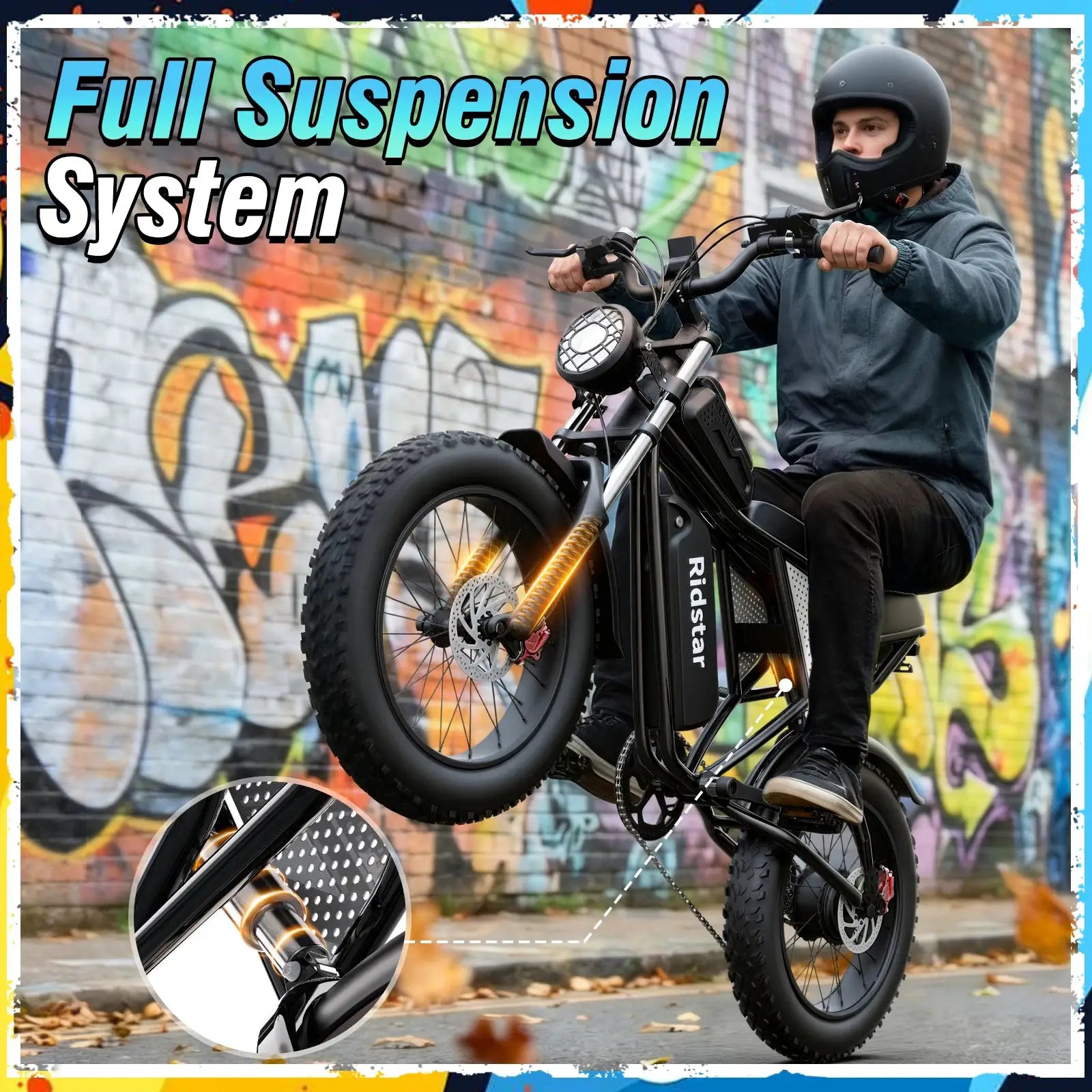 RIDSTAR Q30 Electric Bike for Adults E-Bike 2000W 48V 20AH 20" Fat Tire Electric Dirt Bike Bicycle UL2849 for Mountains Road by Beastly Survival Outlet