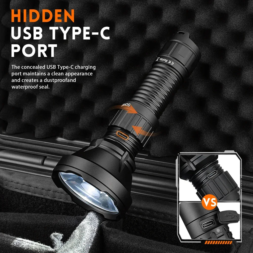 Sofirn SF26 2000lm SFT40 LED 6000K Tactical Flashlight Type C Rechargeable 21700 Torch Camping EDC