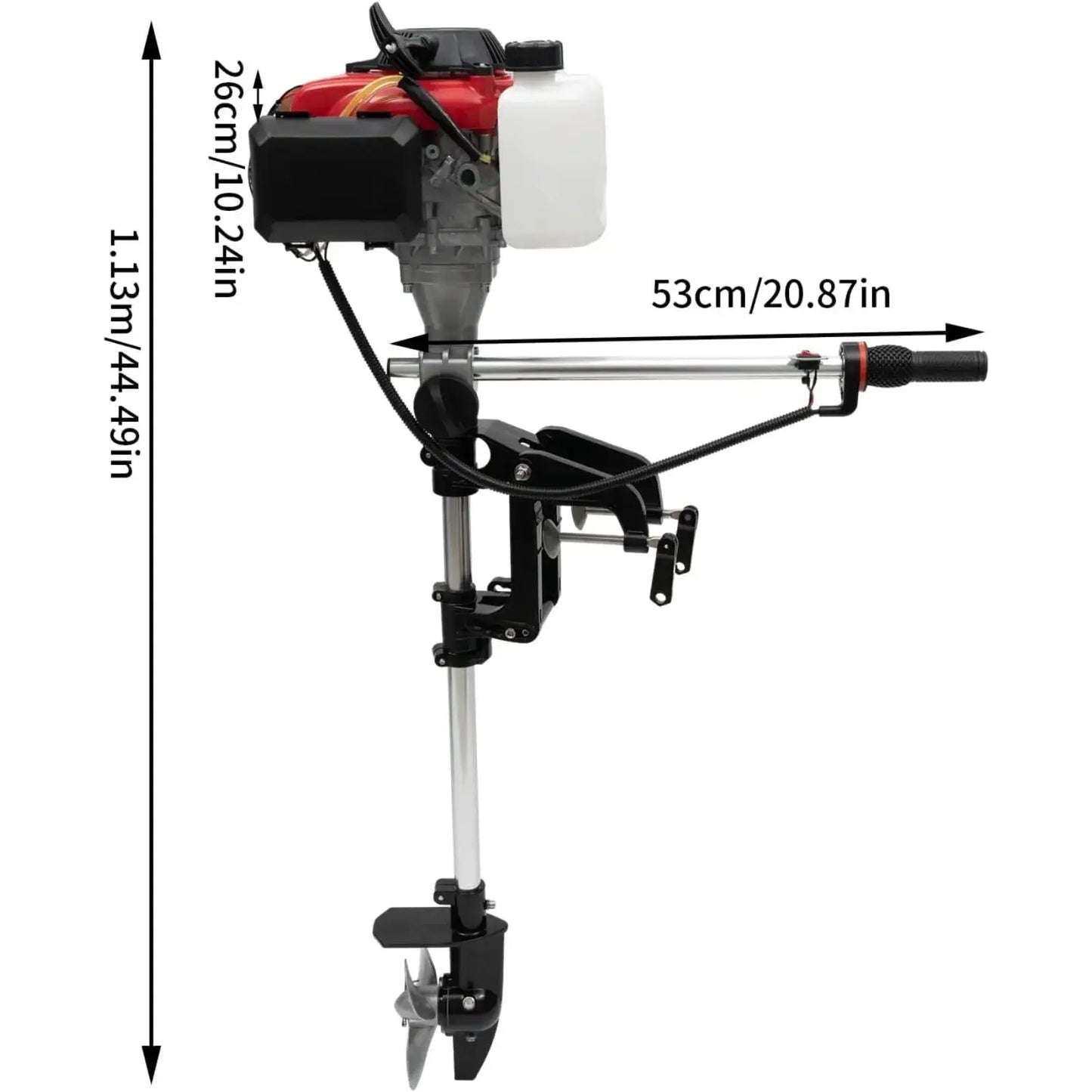 4-Stroke 4HP Boat Outboard Motor 53.2CC, Boat Engine with Air Cooling System for Inflatable Boats, Fishing Boats by Beastly Survival Outlet
