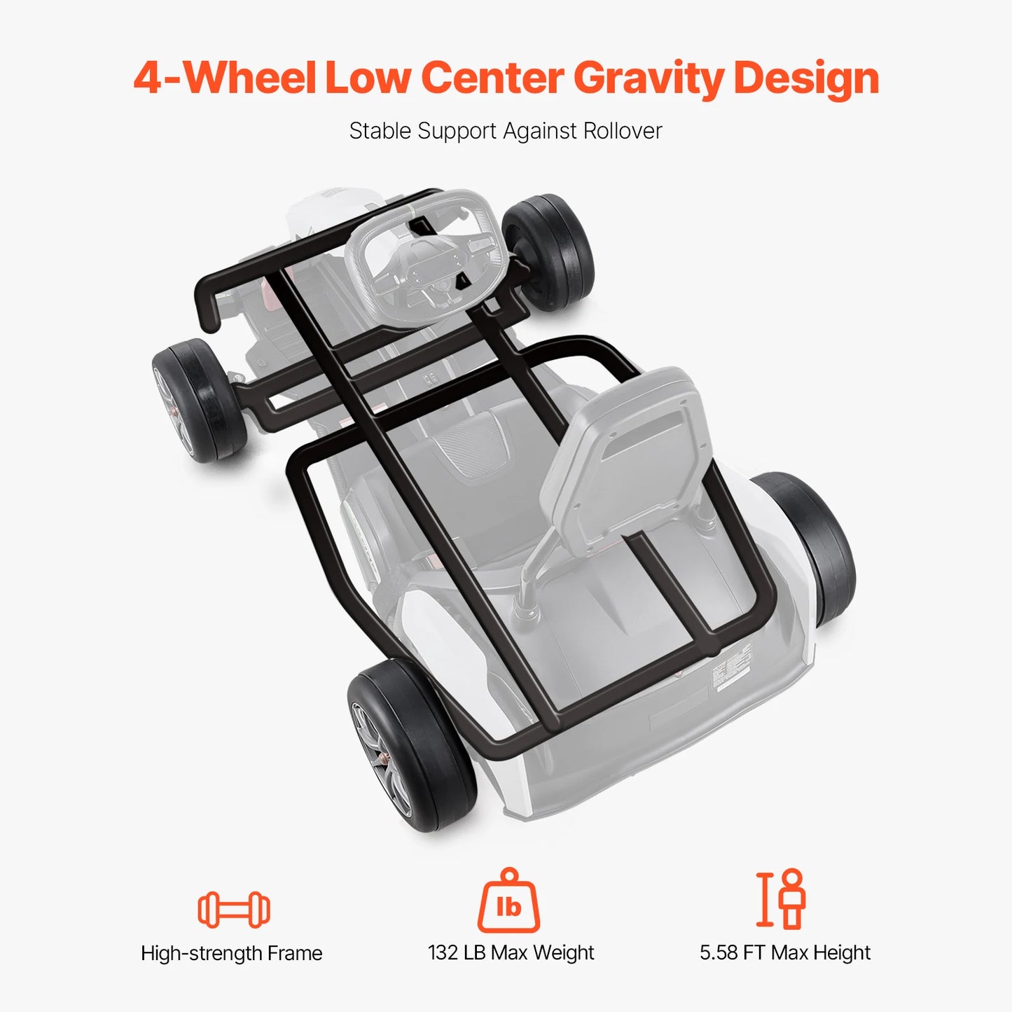 VEVOR 24V 9Ah Electric Go Kart Portable Race Toy for Kids