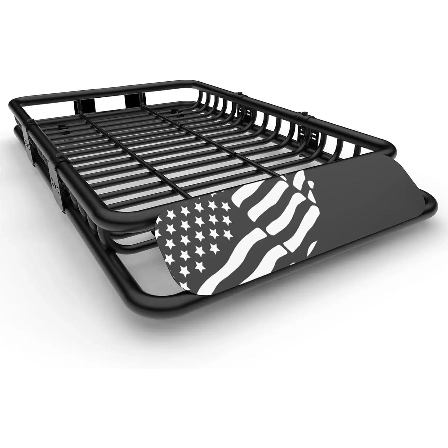 64 X 39 Inch Universal Roof Rack Basket, 200 Lbs Capacity Cargo Carrier with Wind Fairing for SUV, Truck, RV & Vehicle Roof Rack by Beastly Survival Outlet