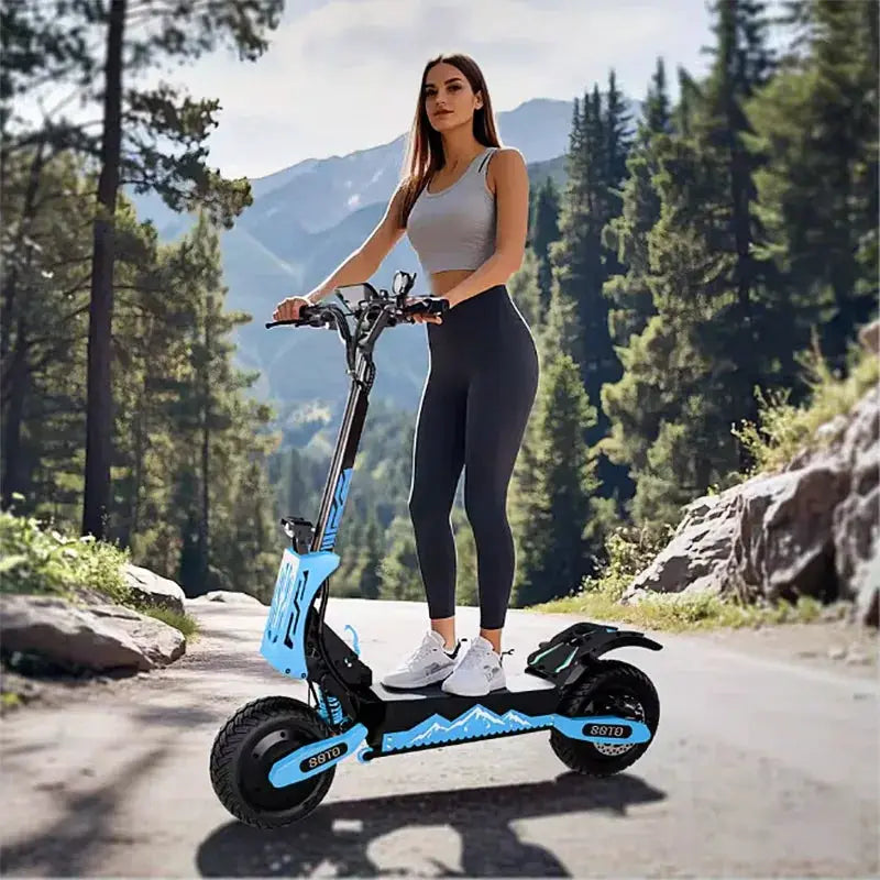 Arwibon 5600W Adult Electric Scooter Dual Motor Top Speed 46MPH, 60V27AH, 11-inch Off-Road Tires Sport Folding E-Scooter with Seat by Beastly Survival Outlet