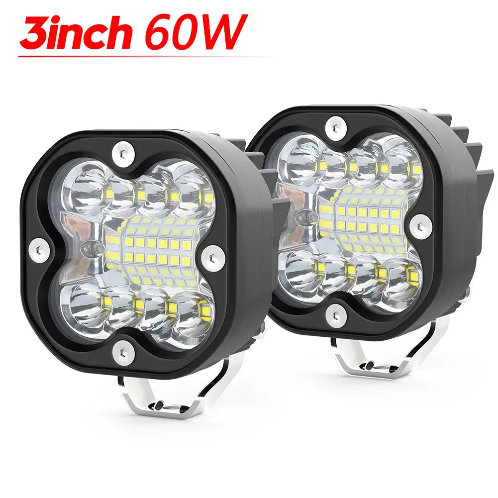 NAOEVO 3 Inch LED Work Spotlights 24V 120W Headlights for Off Road