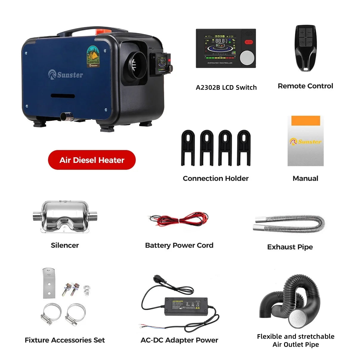 8KW Portable Diesel Air Heater With Bluetooth App Control