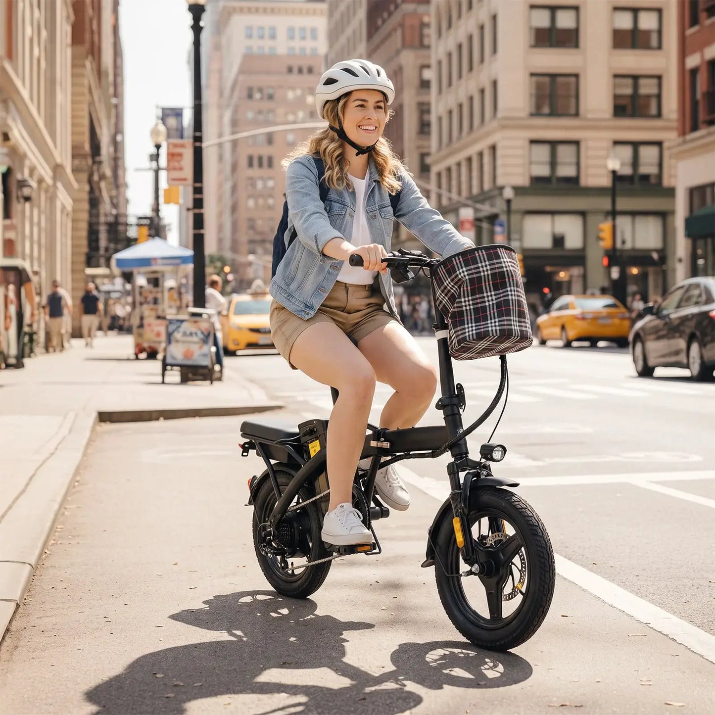 T5 Lightweight Folding Electric Bike for Adults 48V 750W Peak Power 20MPH 18-22 Miles Range 14Inch Disc Brake Commuter E-bike by Beastly Survival Outlet
