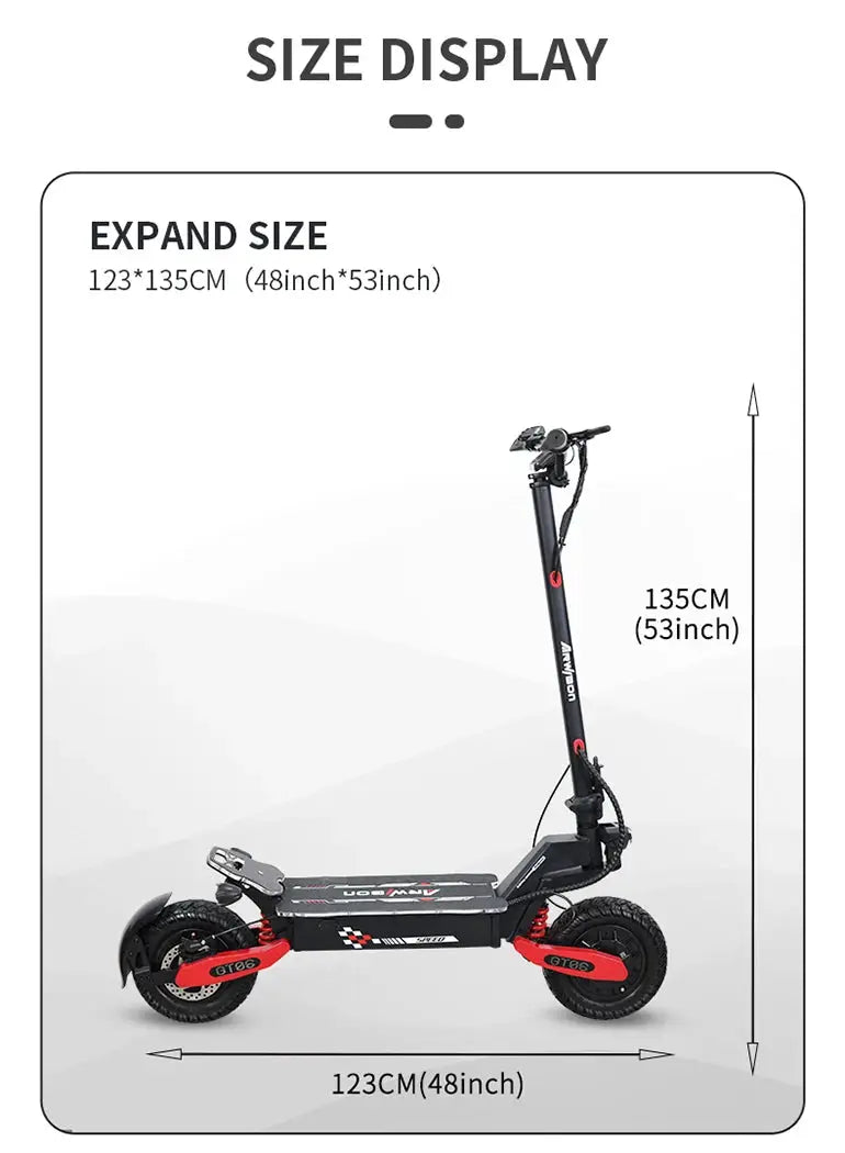 Arwibon GT06Plus Adult Electric Scooter,Speed up to 35MPH, 52V23.4AH ,11 Inch Off-Road Tires, Foldable Sports Commuter E-Scooter by Beastly Survival Outlet
