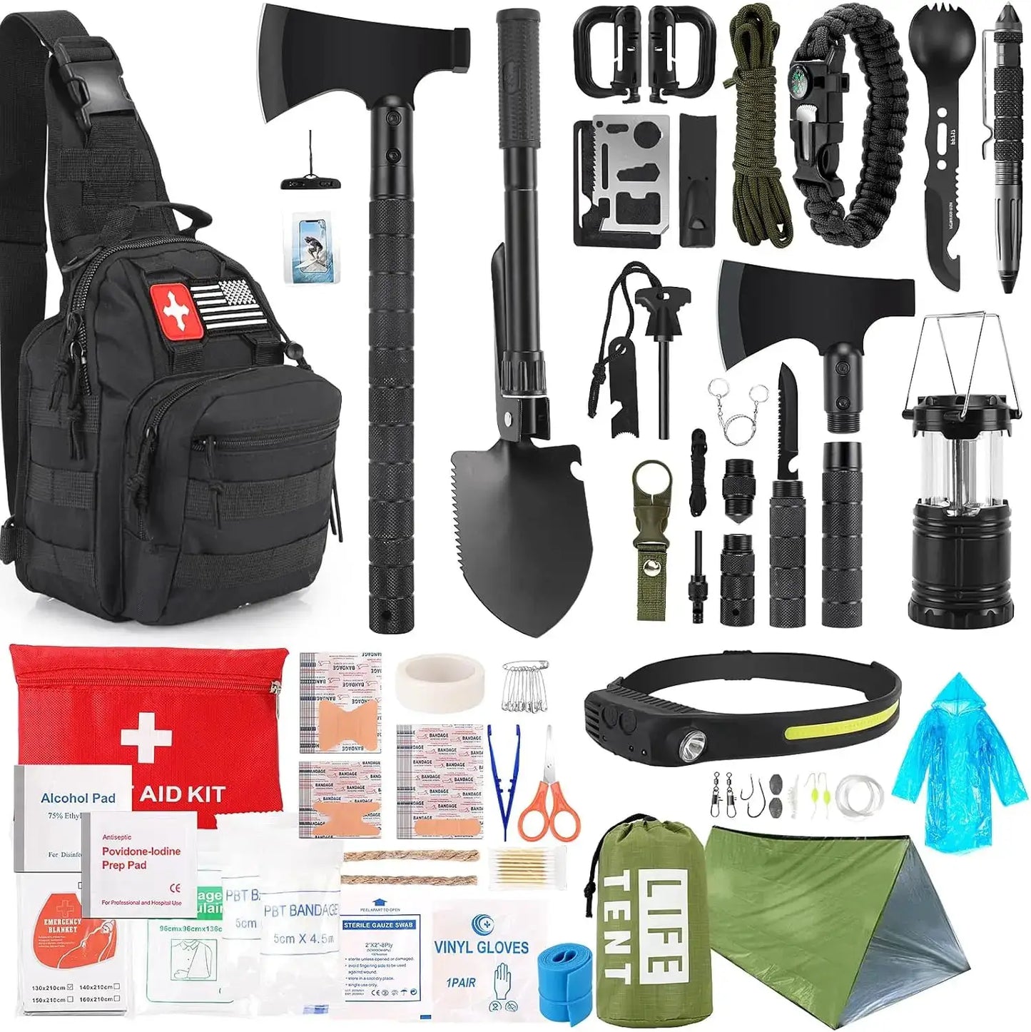 268 Piece Emergency Survival Kit With First Aid And Gear Pro by Beastly Survival Outlet