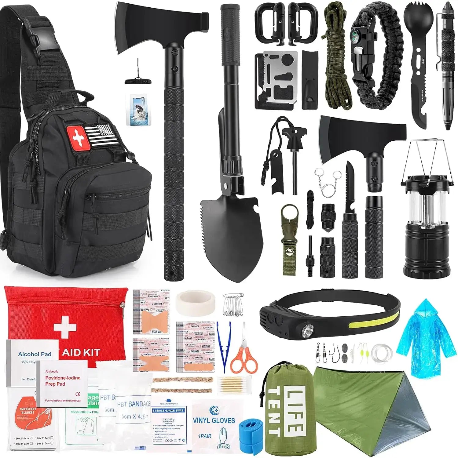 268 Piece Emergency Survival Kit With First Aid And Gear Pro by Beastly Survival Outlet
