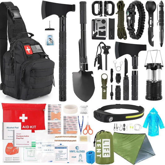 268 Piece Emergency Survival Kit With First Aid And Gear Pro by Beastly Survival Outlet