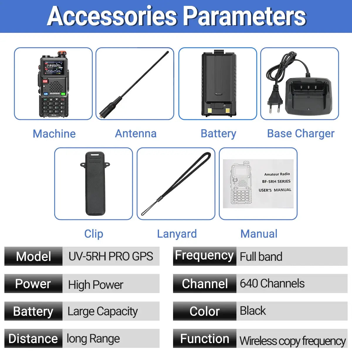 Baofeng UV5RH Pro GPS Walkie Talkies Long Range BandPro NOAA by Beastly Survival Outlet