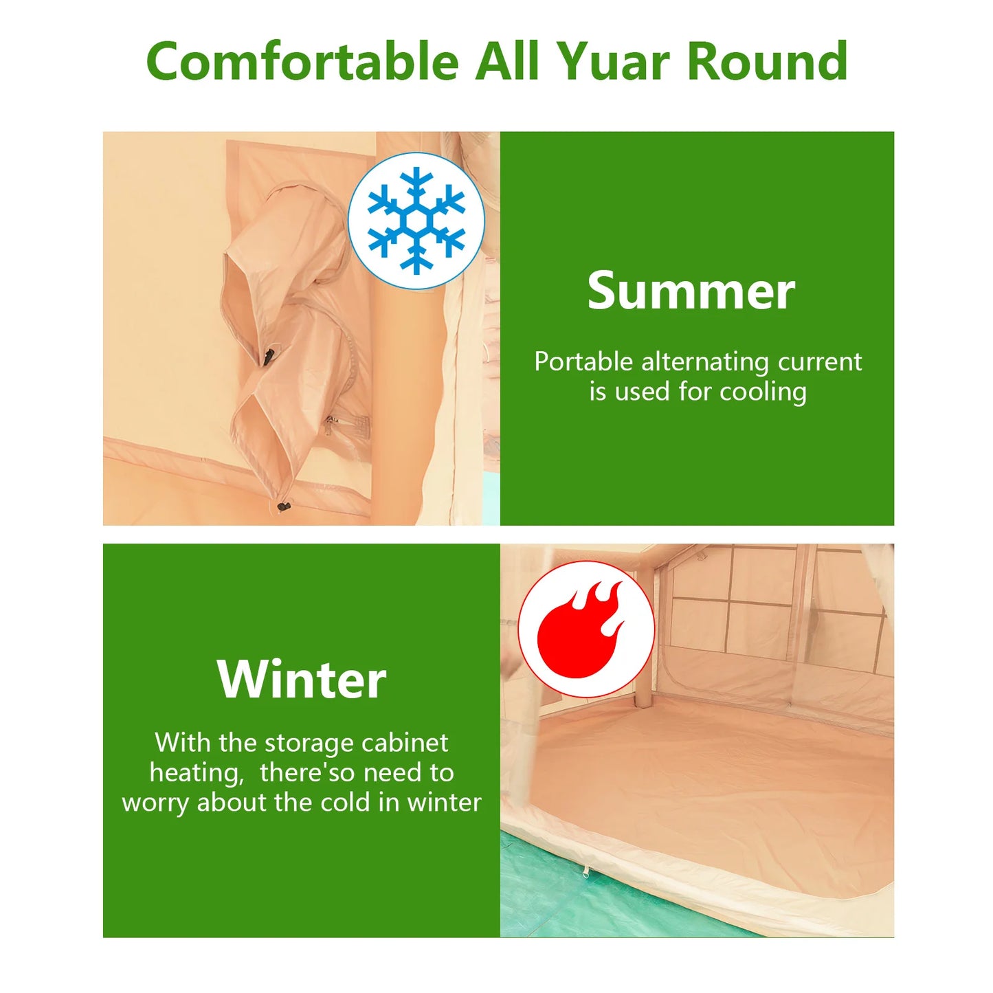 Foldable Four Seasons Air Tent For Family Camping With Pump