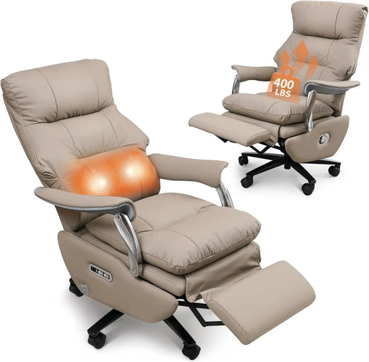 Dual Motor Leather Executive Office Chair With Foot Rest Pro