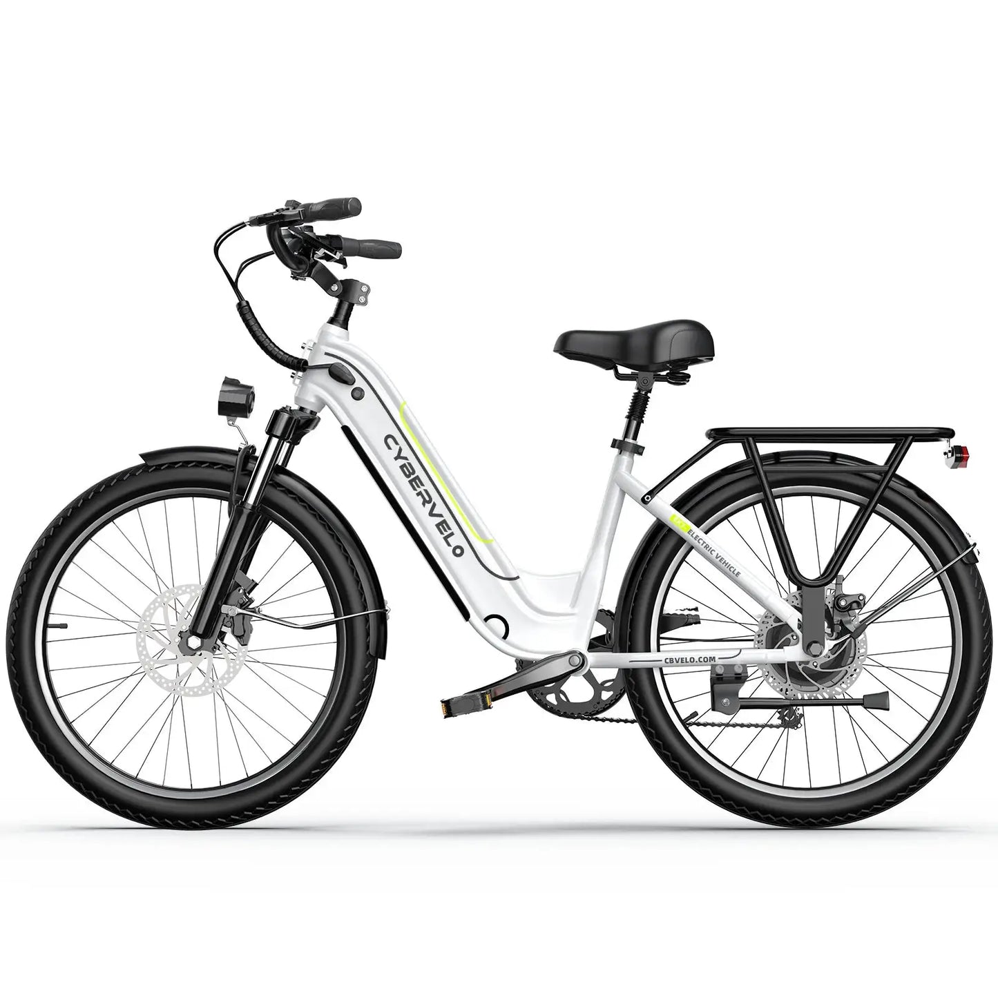 Cybervelo 26" Step-Thru Commuter, 1000W Peak 48V 25Ah Detachable Battery, Long Range 7-Speed Shift Electric Bike for Adult EK7 by Beastly Survival Outlet