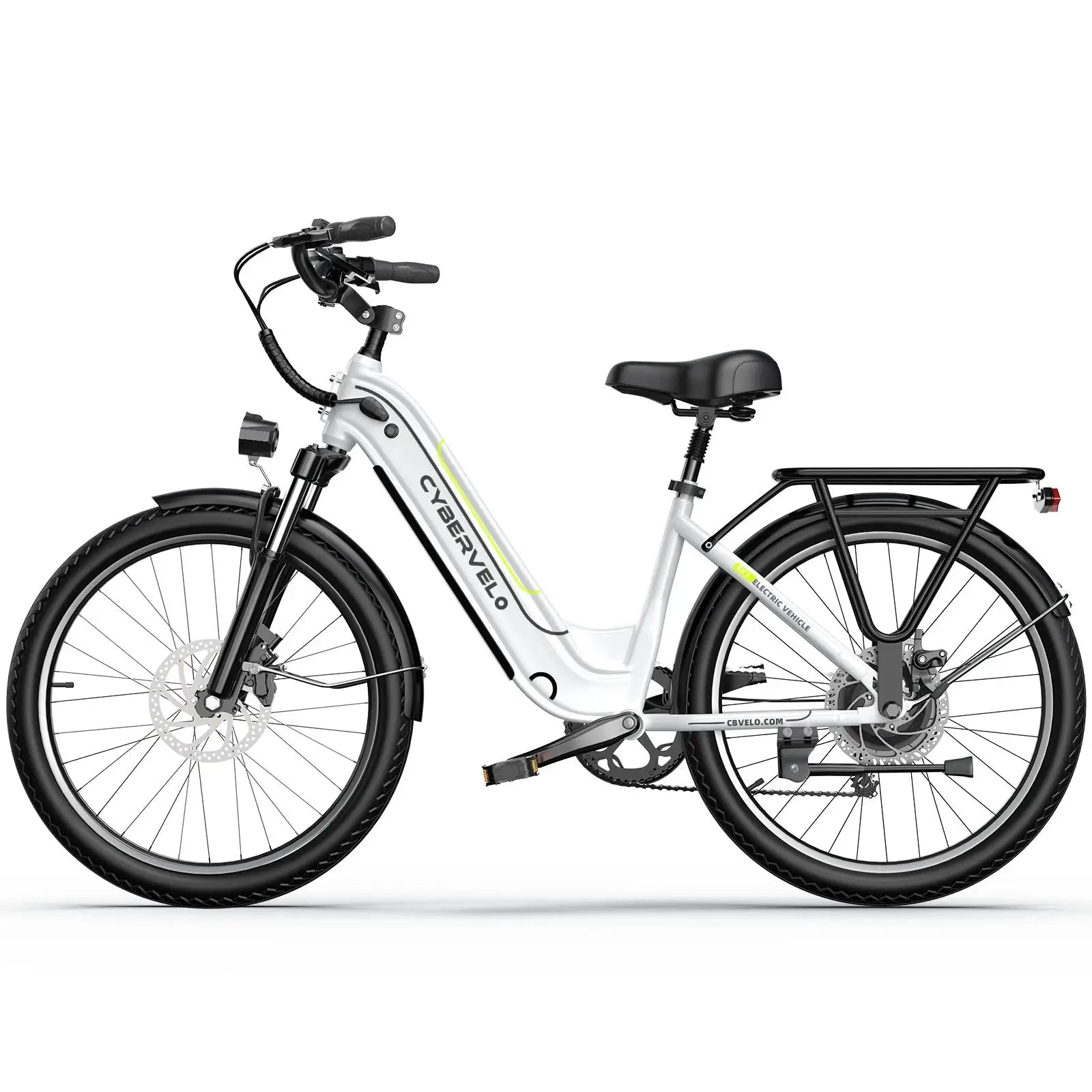 Cybervelo 26" Step-Thru Commuter, 1000W Peak 48V 25Ah Detachable Battery, Long Range 7-Speed Shift Electric Bike for Adult EK7 by Beastly Survival Outlet