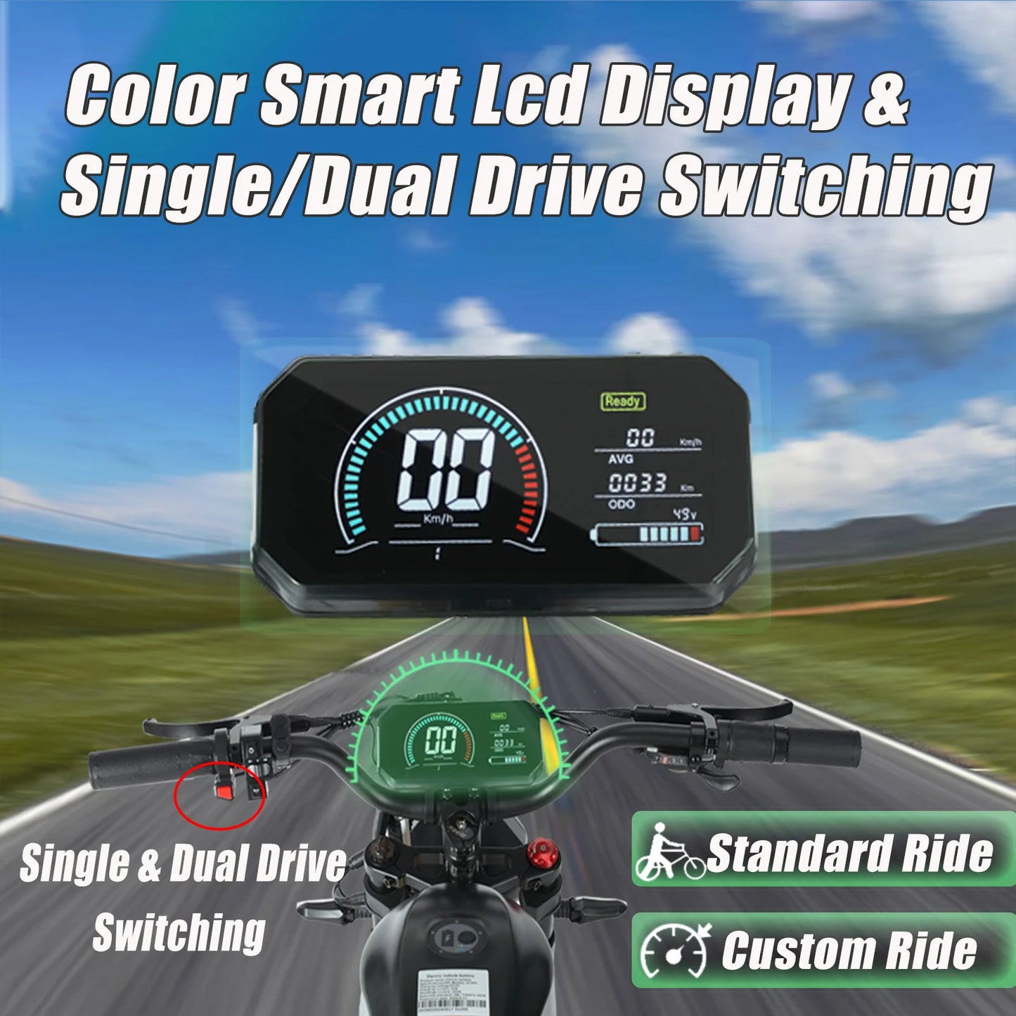 3000W Dual Motor Electric Bike with Shimano 7 Speed and Brakes