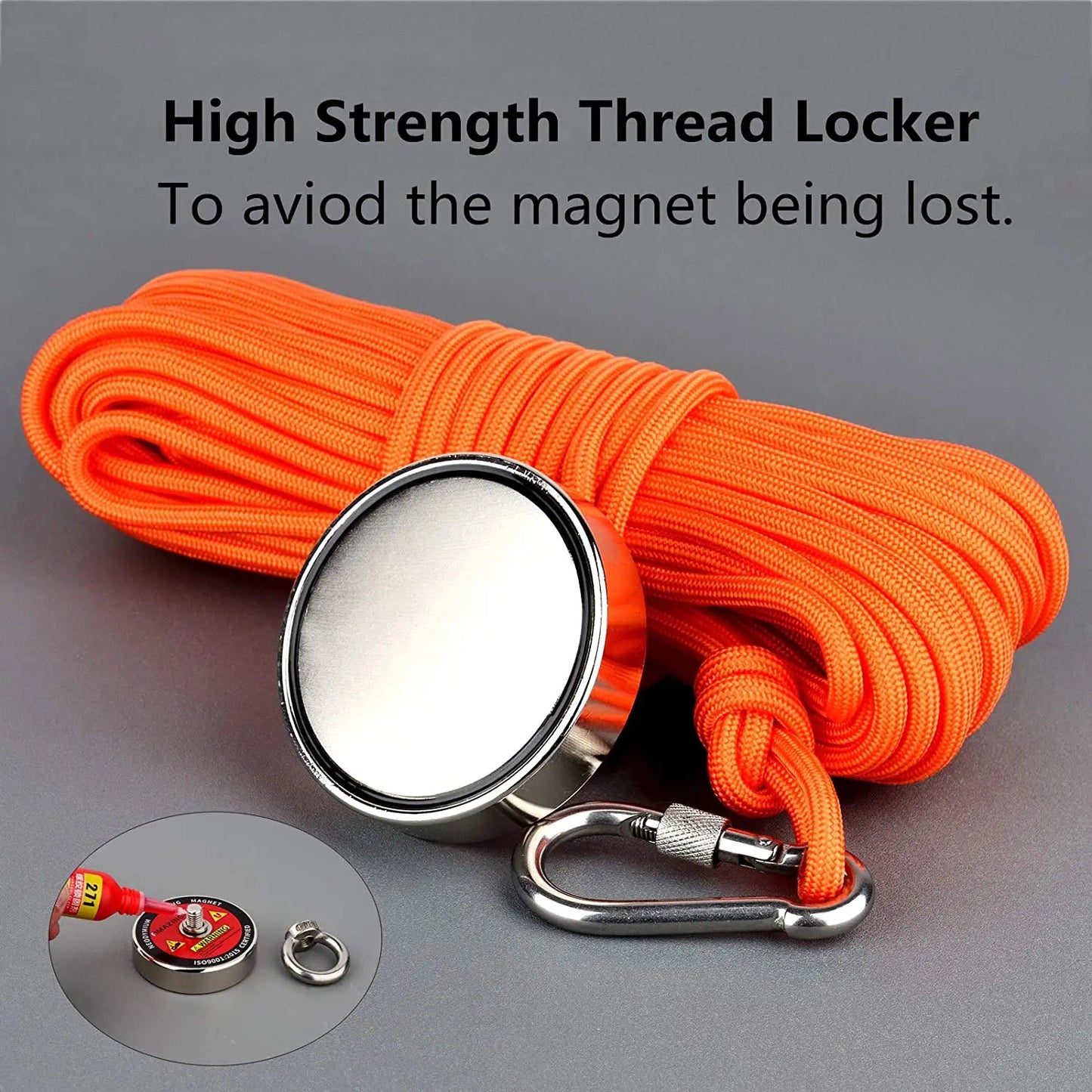 New Retrieval Neodymium Magnet Kit Grappling Hook N52 Rope