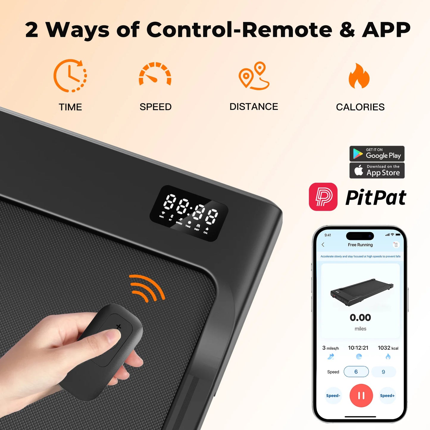 Walking Pad Under Desk Treadmill 2 In 1 With Remote Display