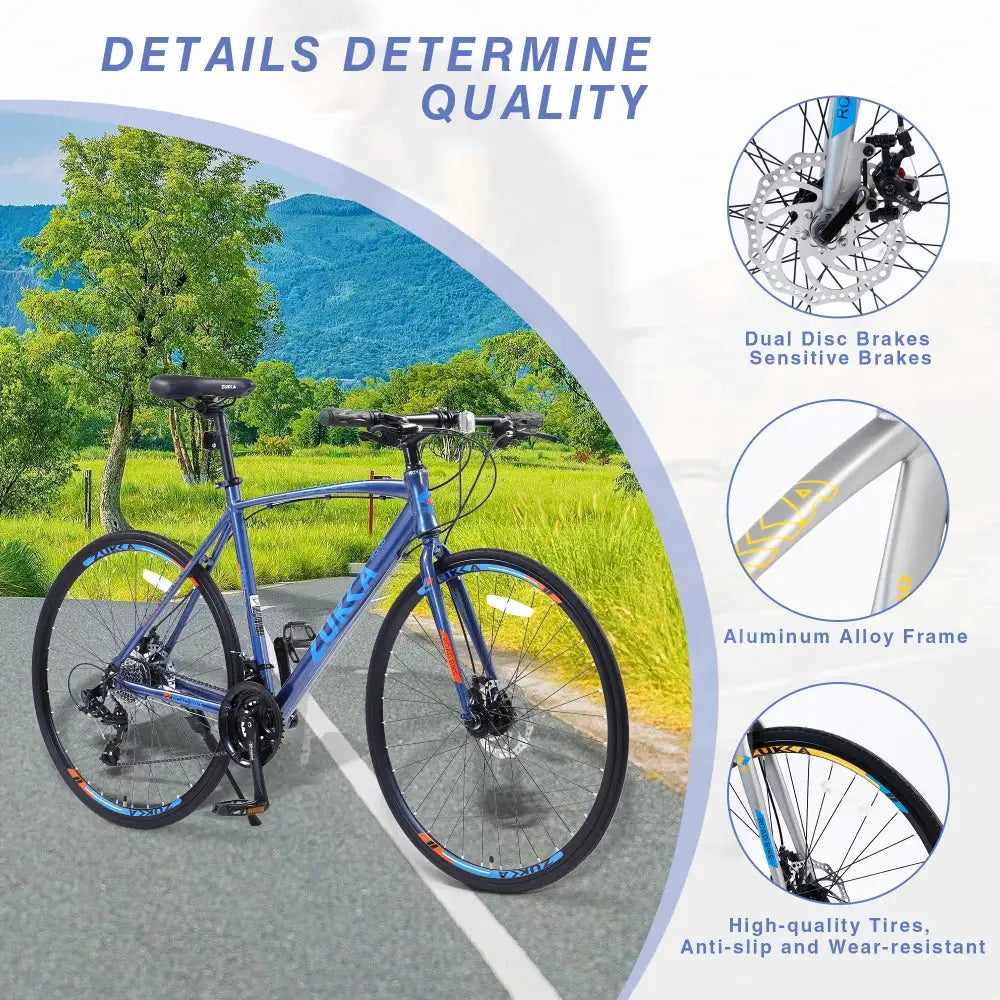Unisex 24 Speed Hybrid Bike With Disc Brakes 700C City Rides by Beastly Survival Outlet